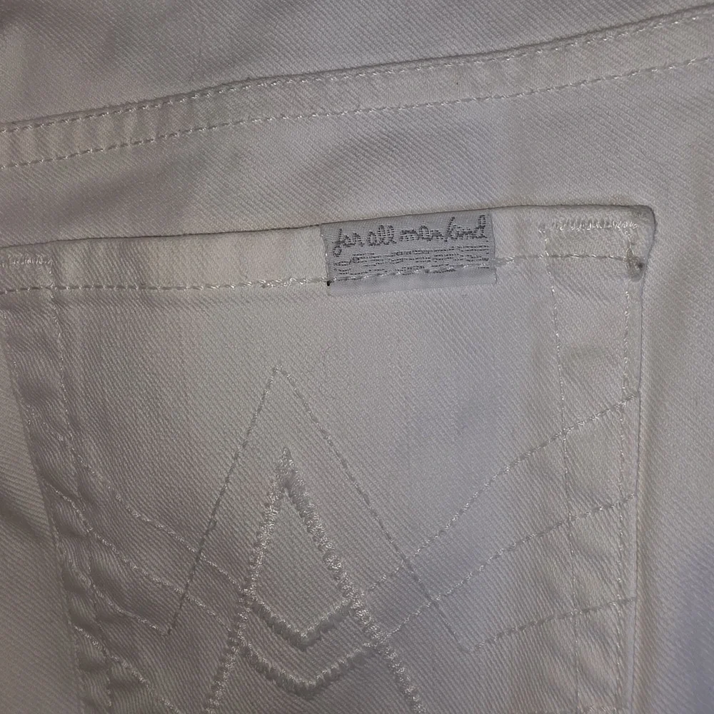 7 For All Mankind A Pocket Flare‎ Jeans White LowRise Size 26 Y2k